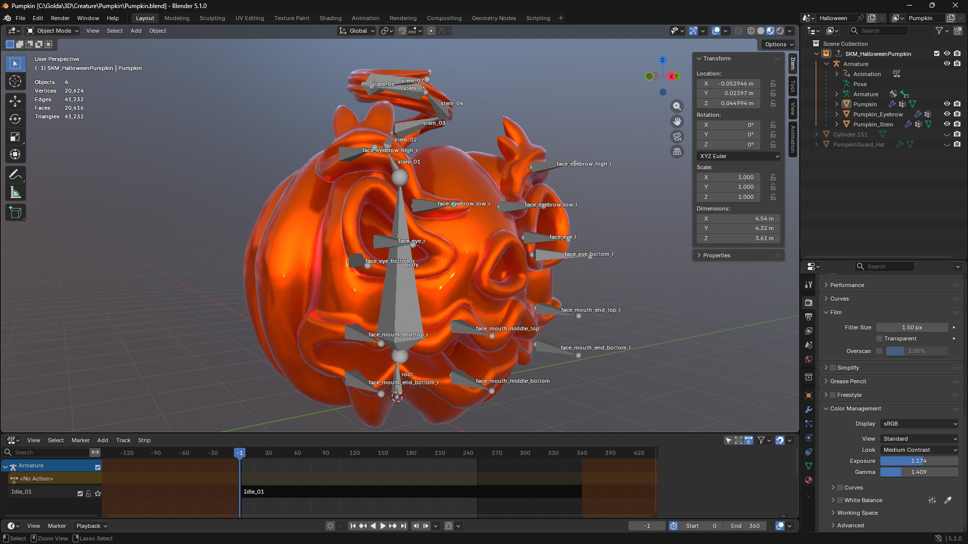 Halloween Pumpkin Render